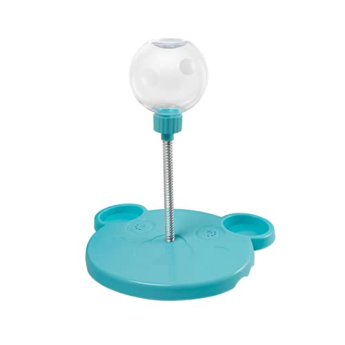 SIWWBW Cat Ball Toy & Treat Dispenser - Interactive Cat Puzzle Feeder with Slow Feeder & Spill Ball Function (Blue)