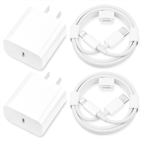 iPhone Charger Fast Charging,[MFi Certified] 2Pack 20W Type C Fast Charger Block with 6FT USB C to Lightning Cable Compatible for iPhone 14/13/12/11 Pro Max/Xs Max/XR/X,iPad