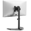 WALI Single Monitor Stand, Adjustable Monitor Stand for One Screen up to 32inch, Universal Freestanding Monitor Stand for hp acer lg Monitor with monting Holes 75 to 100mm (MF001),Black