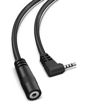 YQMAJIM Dash Cam Reverse Camera Extension Cable, (9Ft) 90 Degree 2.5mm 4 Pole Male to Female Mirror Camera Rear View Extension Cord, Backup Camera Extension Adapter Wire, Fit 4Pin and 5Pin Rear Cam