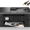 Brother MFC-J10 Series 3-in-1 Printer, Wireless Color Inkjet Printer, Printer, Copy, Scan, Fax - 9.5 ppm, 150 Sheets, 1.8" Color LCD, with Mobile Device and Duplex Printing, with MTC Printer Cable