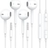 2 Pack for Apple Earbuds Wired [Clear Call], [MFi Certified] 3.5mm Headphones with Microphone Volume Control HiFi Stereo for iPhone/iPad/Kindle/Weather Radio