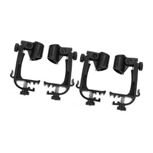 OUSIKA 2pcs Streaming Mount for Boom Over Professional Universal Holder Gear Mic Voice- Black Table Clip Arm Snare Recording Studio Shockproof Condenser Games Rim Adjustable Clips (Color : Blackx2pcs