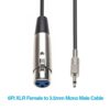 InstallerParts 6Ft XLR Female to 3.5mmm Mono Male Cable -Can Be Used with Microphone Cables, Audio Interfaces, PA Applications and More! - Image 2