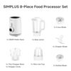 Simplus 3 in 1 Blender and Food Processor Combo for Kitchen, Small Electric Food Chopper, Meat and Vegetable Grinder, 380W High Speed 5 Cup Blenders with 2 Speeds and Pulse for Smoothies and Shakes - Image 8