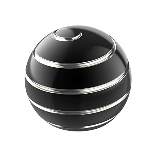 Apqdw Kinetic Desk Toy Ball, 1.54'' Kinetic Desktop Spinning Toys, Optical Illusion Fidget Toys Gadgets for Adults Office Anxiety, ADHD (39MM, Black-A)