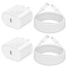i Phone Charger 10Ft Fast Charging, MFi-Certified, 20W PD Block with 6Ft Cable, Type C Travel Plug & Ligt ning Cord for IP 14/13/12/11, i Pad & More [2 Pack]