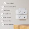 GHome Smart Plug Outlet Extender 15A, WiFi Smart Plugs Compatible with Alexa and Google Home, Smart Surge Protector Outlet with Remote Control and Timer, Dual Sockets, No Hub Required, White, 2 Pack - Image 2