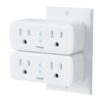 GHome Smart Plug Outlet Extender 15A, WiFi Smart Plugs Compatible with Alexa and Google Home, Smart Surge Protector Outlet with Remote Control and Timer, Dual Sockets, No Hub Required, White, 2 Pack