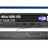 HP Elite 600 G9 Mini PC (Intel 16-Core i7-13700T, 32GB DDR5 RAM, 1TB PCle SSD) MFF Business Desktop Computer, Type-C, IST Keyboard, Mouse, DisplayPort, WiFi 6E, Ethernet, ‎BT, Win 11 Pro, Black
