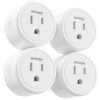 GHome Smart Plug 5GHz, 15A WiFi Smart Plugs That Work with Alexa and Google Home, Smart Home WiFi Outlet with Remote Control & Timer, 5GHz and 2.4GHz Wi-Fi Compatible, ETL FCC Listed, White, 4 Pack
