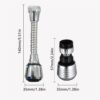 2Pack Faucet Extension Tubes, Flexible 360 Degrees Stainless Steel Faucet Sprayer Extension Device,360 Rotate Swivel Water Saving Tap Aerator Diffuser Faucet Nozzle Filter Adapter- Long & Short - Image 7