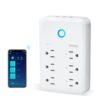 GHome Smart Plug Outlet Extender, USB Wall Charger with 3 Individual Smart Outlets and 3 Smart USB Ports, Works with Alexa Google Home, Surge Protector Plug Extender for APP Control,15A/1800W