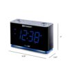 Emerson CKS1507 Smartset Radio Alarm Clock, 1.4" Blue LED Digital Display, USB Charging Port, Brightness Dimmer Controls, Bluetooth Connectivity, Set Alarm to Radio, Music, or Buzzer, Black - Image 4