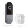 1080P Smart Video Doorbell Included Ring Chime, Wide-Angle Lens, Battery Powered, Night Vision, Security Camera Wireless for Indoor/Outdoor Surveillance (Silver) - Image 5