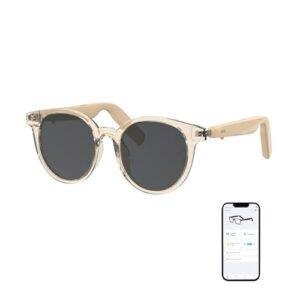GS01 Smart Bluetooth Sunglasses, Smart Glasses for Men and Women, Audio Sunglasses With Speaker,Polarized lens, Touch Control, Open Ear Music and Hands-Free (Black)
