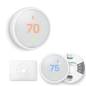 Google Nest Thermostat E - Programmable Smart Thermostat for Home T4000ES - 3rd Generation Nest Thermostat (Frosted White)- Compatible with Alexa