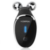 Microcurrent-Facial-Device, 5-in-1 Microcurrent Multifunctional Facial Massager, Face Roller Face Massager for Skin Care, Glossy Black