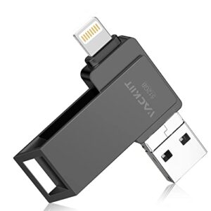 MFi Certified 512GB Flash Drives 3.0 High Speed 3ni1 USB Stick External Storage for iPhone/PC/iPad/Android/More Devices for Photos and Videos Transfer Storage Backup(512-Black)