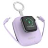 Small Portable Charger 5000mAh,iWatch Wireless Charger Power Bank with Built-in Cable,Travel Keychain Charger for Apple Watch 9/Ultra2/8/Ultra/7/6/Se/5/4/3, iPhone 15/14/13/12/11,Android Phone(Purple)