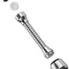 2Pack Faucet Extension Tubes, Flexible 360 Degrees Stainless Steel Faucet Sprayer Extension Device,360 Rotate Swivel Water Saving Tap Aerator Diffuser Faucet Nozzle Filter Adapter- Long & Short - Image 3