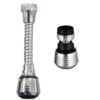2Pack Faucet Extension Tubes, Flexible 360 Degrees Stainless Steel Faucet Sprayer Extension Device,360 Rotate Swivel Water Saving Tap Aerator Diffuser Faucet Nozzle Filter Adapter- Long & Short