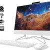HP 2022 All-in-One Desktop, 21.5" FHD Display, Intel Celeron J4025 Processor, 8GB RAM, 256GB PCIe SSD, Webcam, WiFi, HDMI, RJ-45, Wired Keyboard&Mouse, Windows 11 Home, White - Image 4