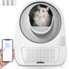 CATLINK Self Cleaning Automatic Litter Box for Cats 3.5~22lbs-APP Control,Double Odor Removal-Extra Large with 40 Liners&1 Carbon Filter Box Included -Smart Robot Cat Litter Box (New Version)