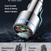 FM Transmitter for Bluetooth 5.3, [All-Metal] PD 30W & QC3.0 18W Fast Car Charger, Wireless FM Radio Kit Bluetooth Car Adapter, Noise Cancelling Hands-Free Call, Blue Light - Silver - Image 2