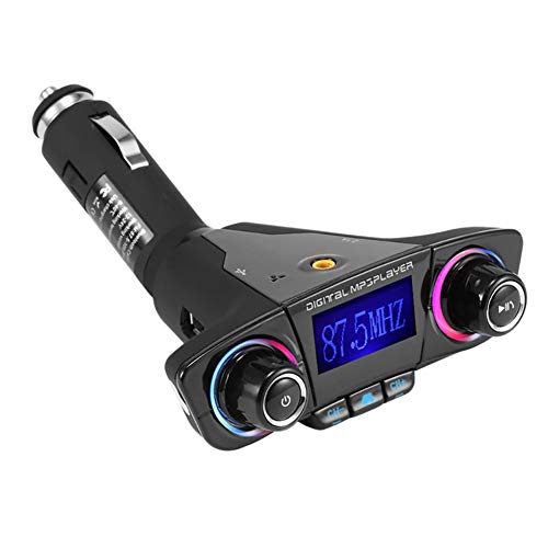 Bluetooth FM Transmitter for Car, Bluetooth 4.0 Aux Modulator Bluetooth Handsfree Car Audio MP3 Player Smart Charge 2 USB Suppor TF Card U Disk