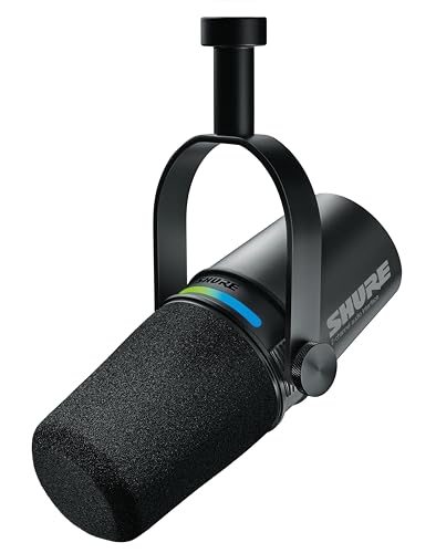 Shure MV7i Smart Microphone with Built-in Audio Interface - Podcast & Musician Mic with 2 Channels, XLR and 1/4", USB-C for Mac/PC/Phone, Advanced DSP Features, All-Metal Design, Auto Level Mode