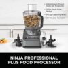 Ninja Food Processor, Professional Plus, 1000 Peak Watts, 4 Functions for Chopping, Slicing, Purees & Dough with 9-Cup Processor Bowl, 3 Blades, Food Chute & Pusher, Silver, BN601 - Image 2