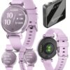Wearable4U Garmin Lily 2 - Metallic Lilac with Lilac Silicone Band: Women Stylish Smartwatch & Fitness Tracker | Up to 5 Days Battery Life, Health & Wellness Monitoring. 010-02839-01 Gift Bundle