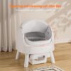 PetPivot Autoscooper 11 Open-Top Self Cleaning Cat Litter Box, Automatic Cat Litter Box for Multiple Cats with Trash Bags and Litter Mat Included, White - Image 3