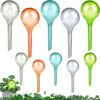 10 Pcs Plant Watering Globes Colored 2 Size Self Watering Globes Automatic Watering Bulbs Plastic Plant Water Globes Drip Irrigation Device for Indoor Outdoor Plants (10.5 & 5 Inch, 5 Colors)