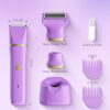 Bikini Trimmer for Women, 3 in 1 Electric Razors for Women, IPX7 Waterproof Wet Dry Body Shaver Pubic Hair Trimmer Facial Hair Remover with Ceramic Blade USB Recharge Dock Gift for Women - Image 7