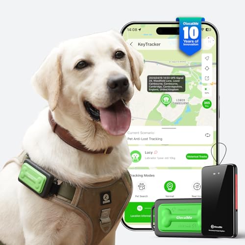 GPS Tracker for Dogs Cats Waterproof, Pet Tracker for Android and iOS Phones, Animal GPS Locator 4G Real-Time Tracking Monitor Device with GeoFence Sound and Light Alarm TK911Pro