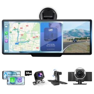 ASLONG 4K Backup Camera 4CH Dash Cam with 10.36" Quad Split Touch Screen & 4 AHD Front Rear Sides View Camera w/DVR Recording Music Video Playback Avoid Blind for RV Semi Trailer Truck Van