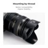 K&F Concept 58mm Tulip Flower Lens Hood for Canon Rebel T8i T7 T7i T6i T6 T6s T5i T5 T4i T3i SL3 SL2 SL1 DSLR Cameras with RF24-50mm F4.5-6.3 is STM, EF 75-300mm f/4-5.6 III,EF 50mm f/1.4 USM Lens - Image 3