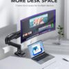 HUANUO Single Monitor Mount, 13 to 32 Inch Gas Monitor Arm, Adjustable Stand, Vesa Mount with Clamp and Grommet Base - Fits 4.4 to 19.8lbs LCD Computer Monitors - Image 5