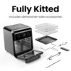 CHEFMAN ExacTemp™ 12 Quart 5-in-1 Air Fryer with Integrated Smart Cooking Thermometer, 28 Touchscreen Presets, Rotisserie, Dehydrator, Bake, XL Convection Oven with Auto Shutoff, Black - Image 8