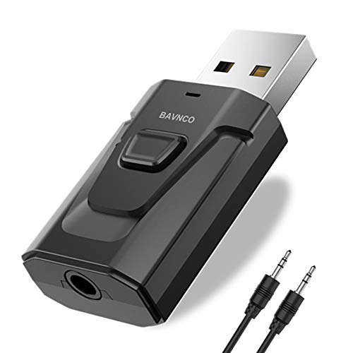 COMSOON Bluetooth AUX Adapter for Car, Noise Reduction Bluetooth Receiver for Music/Hands-Free Calls, Wireless Audio Receiver for Home Stereo/Speaker, 16H Battery Life/Dual Connect (All Black)