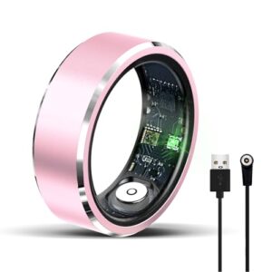 ZmingTek Smart Ring, No APP Subscription Fitness Tracker Ring for Men/Women Ultimate Gesture-Controlled Wearable with Health Monitoring & Fitness Tracking Smart Rings (Pink,8#)