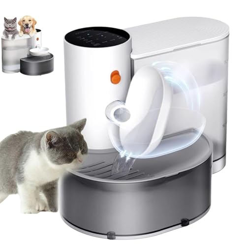 Smart Pet Water Fountain, Cat Water Fountain, 3L/100oz Large Capacity Wireless, Removable Ultra Silent Automatic Water Feeder Long Endurance Large Capacity Pet Water Dispense for Many Pets
