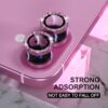Choiche Compatible for iPhone 16 /iPhone 16 Plus Camera Lens Protector Bling, 9H Tempered Glass Camera Cover Screen Protector Metal Ring Decoration Accessories(Glitter-Pink) - Image 6