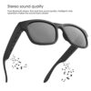 Smart Glasses Bluetooth Sunglasses for Men Wireless Bluetooth Headset IPX4 Waterproof Compatible with Smart Phones Easy to Make Phone Calls and Listen to Music Polarized Lenses - Image 4