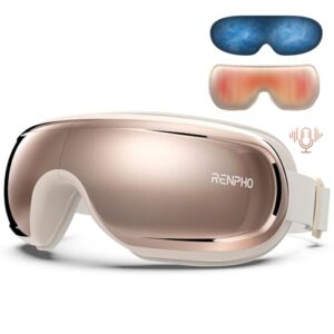RENPHO Eye Massager with Heat and Cooling, FSA HSA with Voice Control & Ice Pack, Eyeris 3 Rosé Eye Sleep Mask, Mothers Day Birthday Gifts for Women, Eye Care Device for Migraine