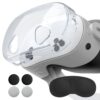 Qoosea for Meta Quest 3S Cover with 4 Joystick Caps & Camera Lens Cover for Oculus Quest 3S TPU Protector Shell for Meta Quest 3S Accessories for Oculus Quest 3 Accessories