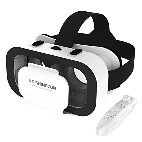 VR Headset with Remote Controller,HD 3D VR Glasses Virtual Reality Headset for VR Games & 3D Movies, VR Headset for iPhone/Android phone Compatible 4.7-6 inch
