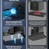 MENEEA Cooling Fan & Charging Stand for Xbox Series X Console & Controller,Vertical Cooler System Dual Charger Station Dock Accessories with 2 x 1400mAh Rechargeable Battery for Xbox Series X - Image 3